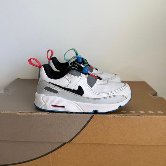 Nike Air Max 90 Toggle White/Black/Green Toddler Sneakers - SZ 8 C - Picture 3 of 15